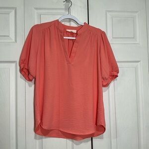 🍓 Fabio’s Pink / Peach Short Sleeve Shirt / Blouse - Small